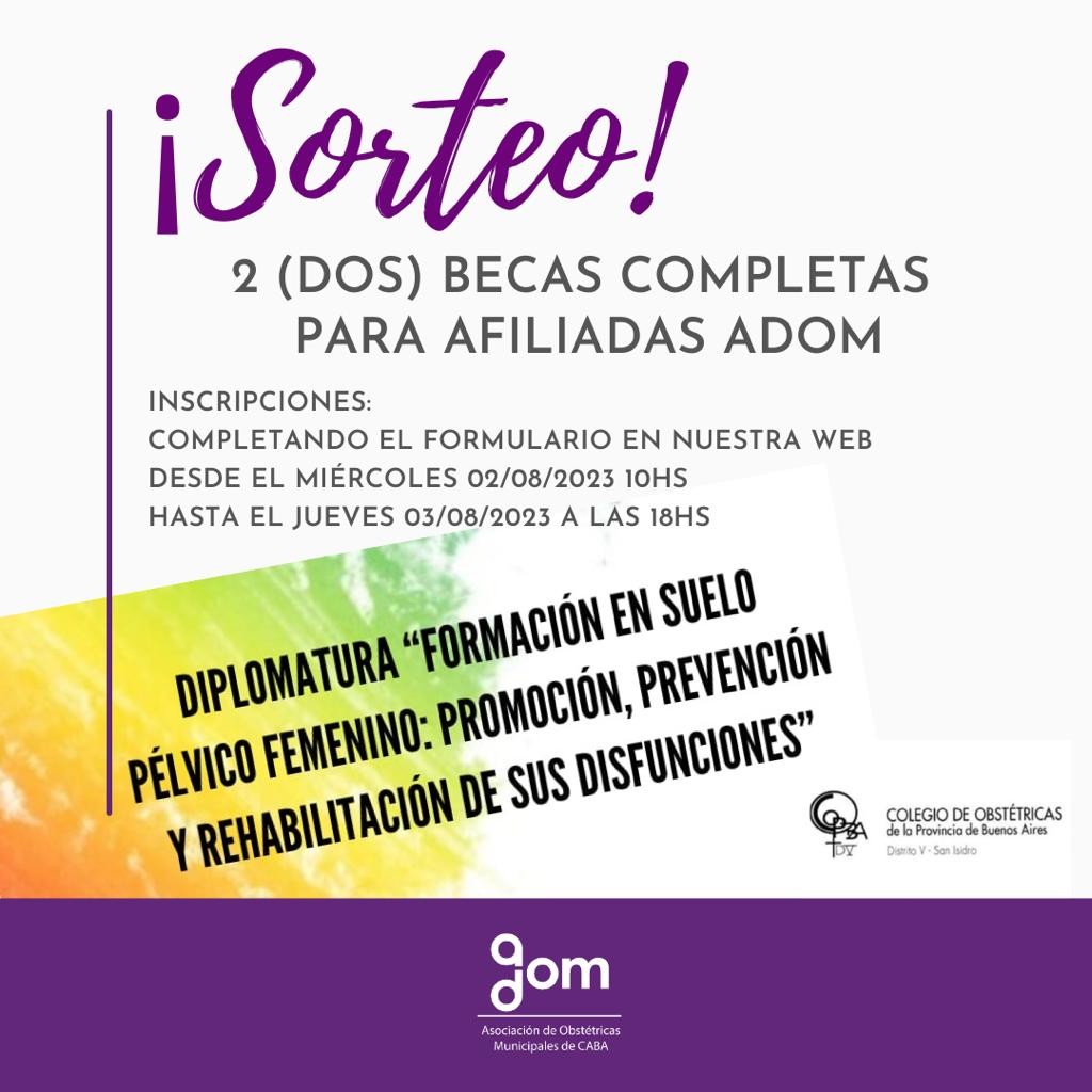 Sorteo: Diplomatura en formación en suelo pélvico femenino: promoción, prevención y rehabilitación de sus disfunciones